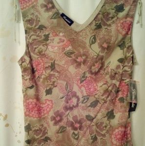 Romantic Floral 2 Piece Skirt Set in Olive & Rose